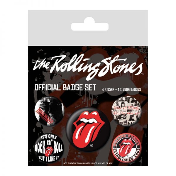 the rolling stones classic badge pack 5
