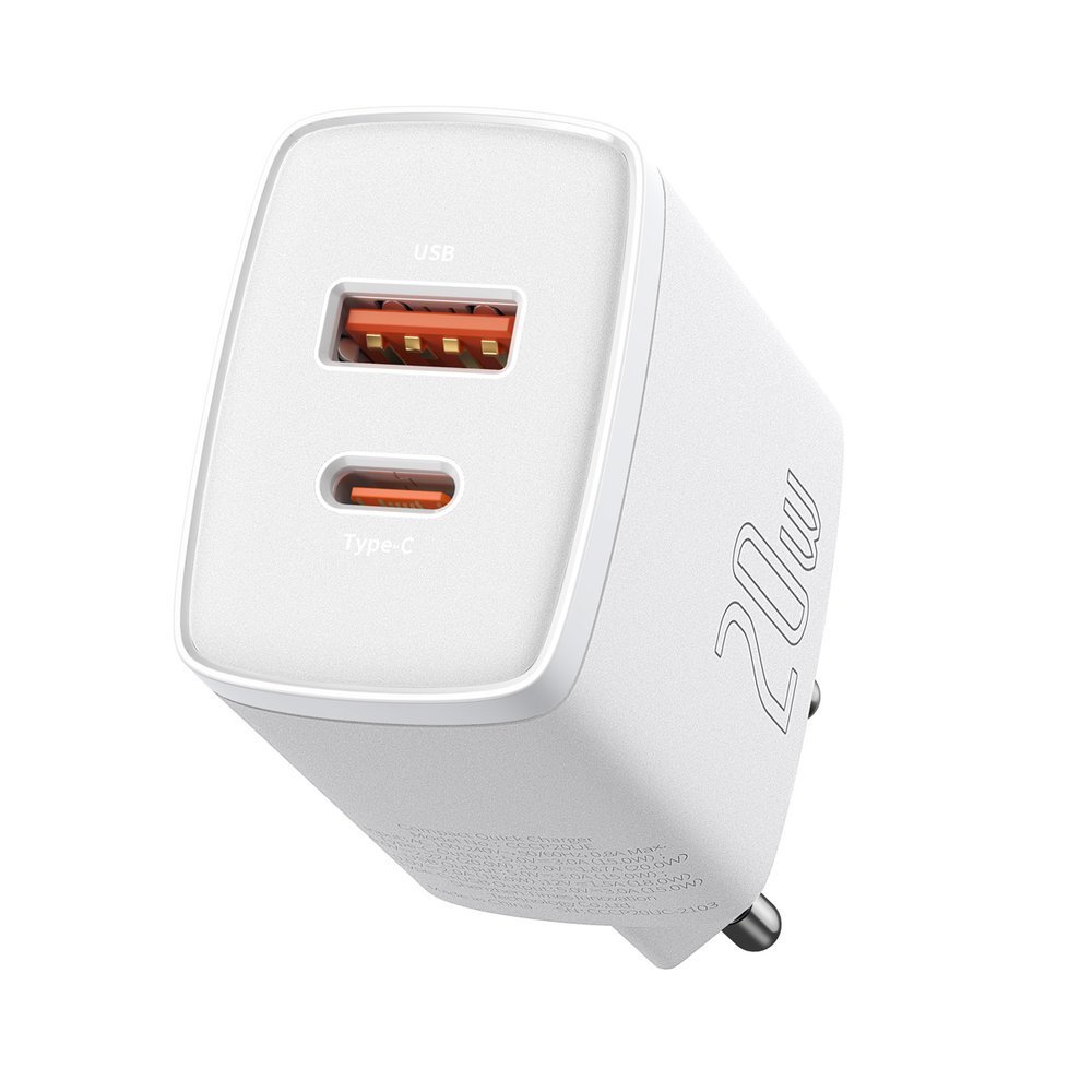 eng pl Baseus Compact quick charger USB Type C USB 20 W 3 A Power Delivery Quick Charge 3 0 white CCXJ B02 72431 2