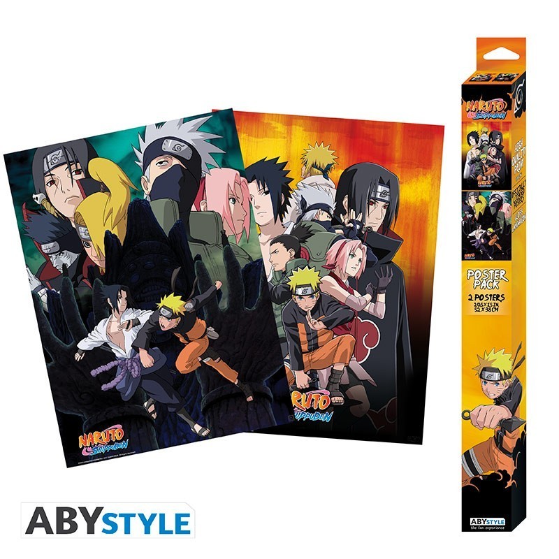 naruto shippuden set 2 chibi posters ninjas 52x38 x4