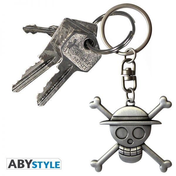 one piece keychain 3d skull luffy x2