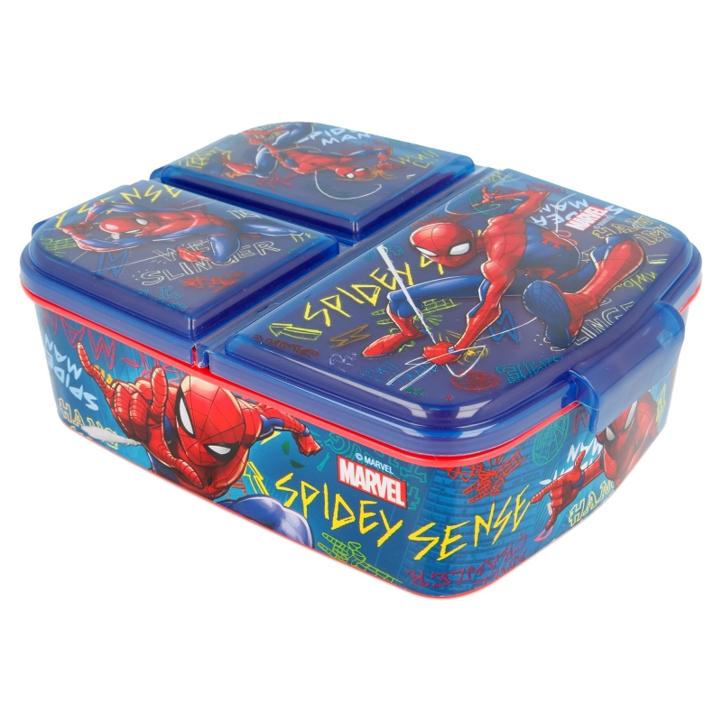 multi compartment sandwich box spiderman graffiti