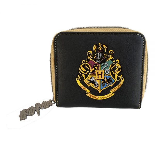 174697 0 0000 authentiko portofoli harry potter hogwarts black and gold purse
