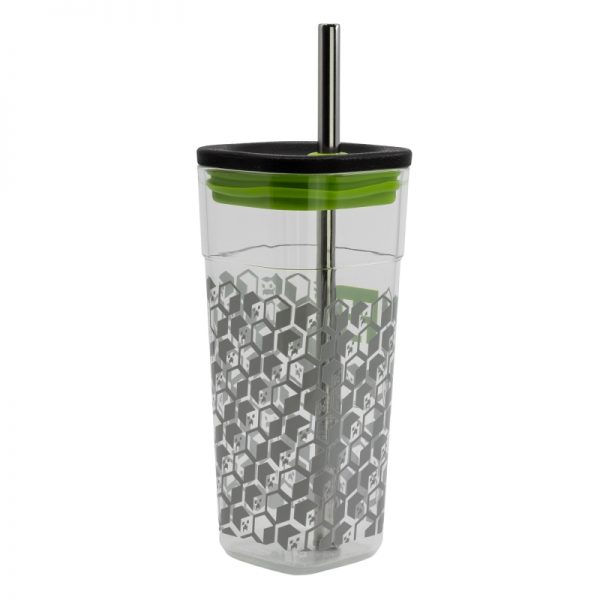 ac cube tumbler with stainless steel straw 540 ml minecraft 1