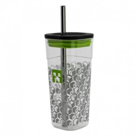 ac cube tumbler with stainless steel straw 540 ml minecraft