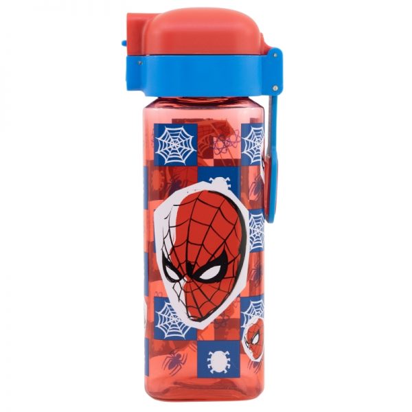 safety lock square bottle 550 ml spiderman arachnid grid 1 1