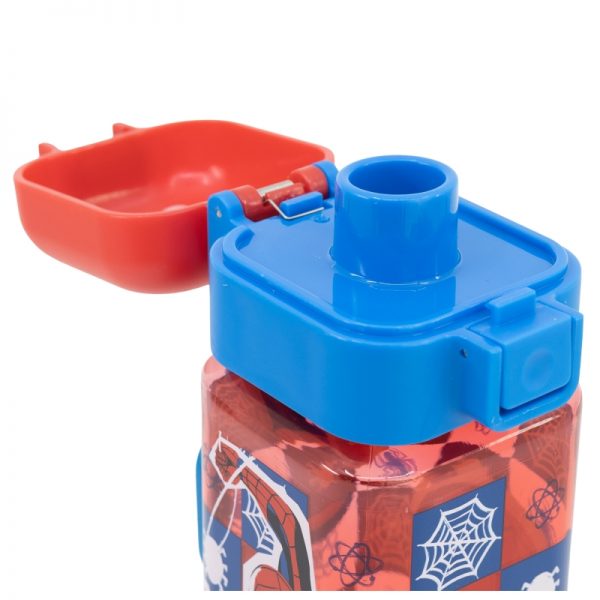 safety lock square bottle 550 ml spiderman arachnid grid 2 1