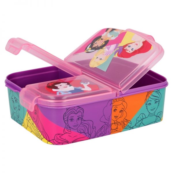 multi compartment sandwich box princess bright bold 2