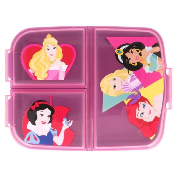 multi compartment sandwich box princess bright bold 3