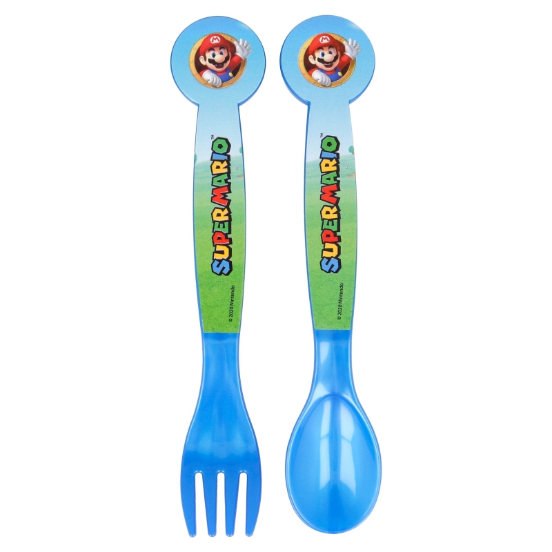 2 pcs pp cutlery set in polybag super mario