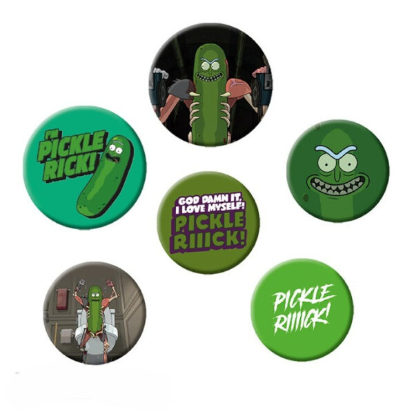 rick and morty badge pack pickle rick x4 cleanup
