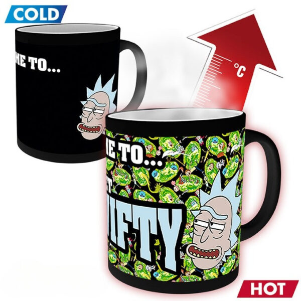 rick and morty mug heatchange 320ml get schwifty box x2 cleanup