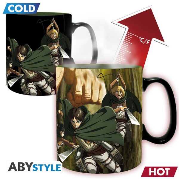attack on titan mug heat change 460 ml titan eren s3 x2