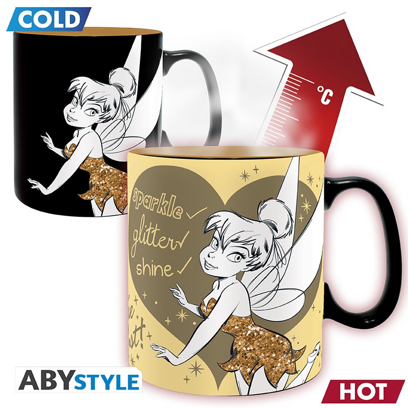 disney mug heat change 460 ml tinkerbell sparkle box x2
