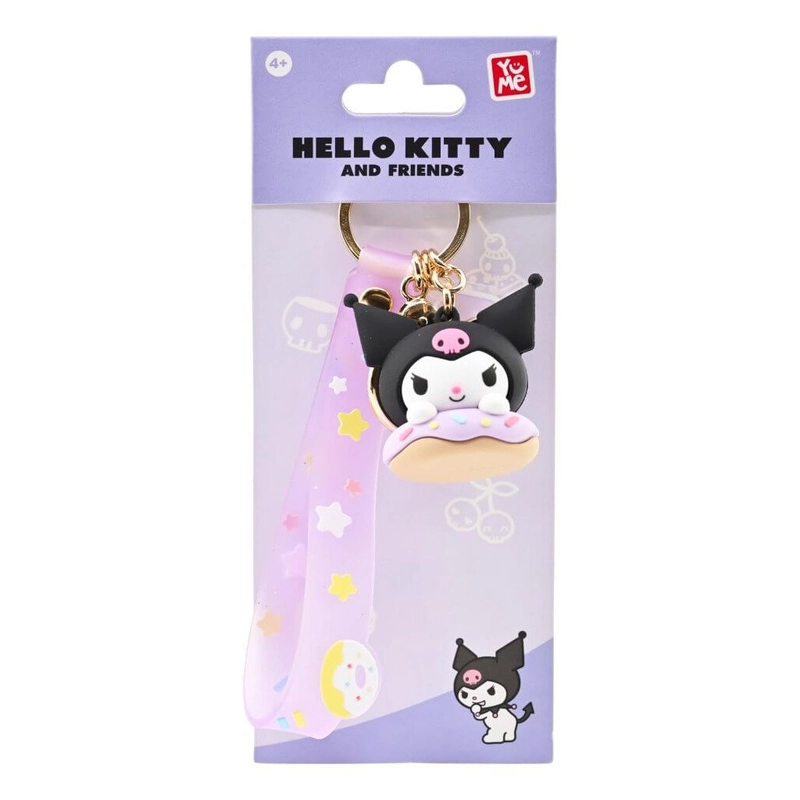 hello kitty and friends kuromi donut keychain with hand strap 11552601 00