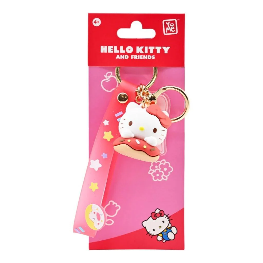 hello kitty friends hello kitty donut keychain with hand strap 1