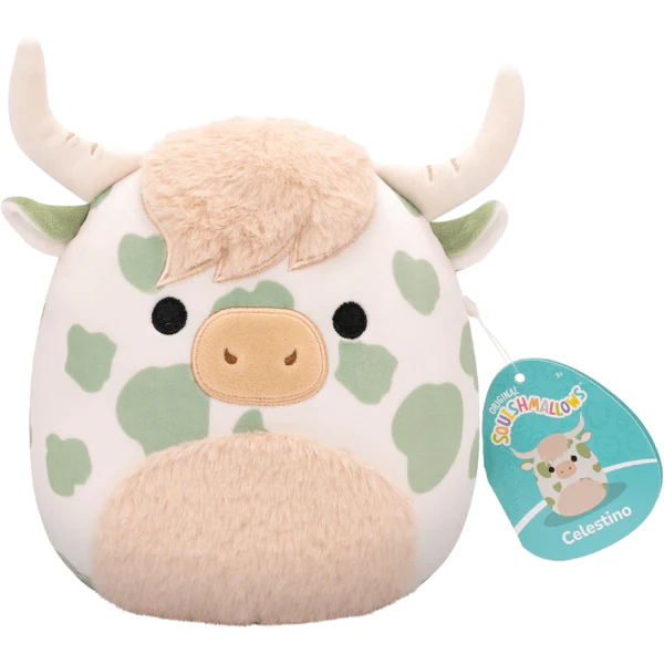 squishmallow stuffed animals squishmallow kellytoy plush 7 5 celestino the green spotted highland cow 196566452312 35496777515197