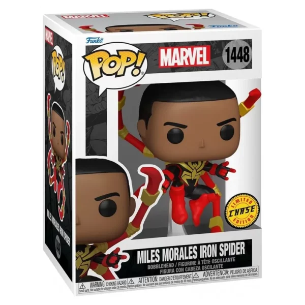 Funko Pop Marvel Spider Man Miles Morales Iron Spider Chase Edition 1448 Bobble Head Vinyl Figure