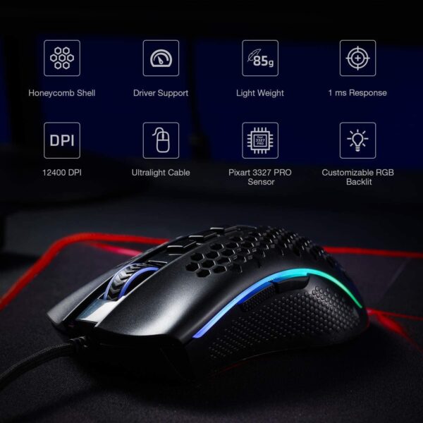 0015981 gaming redragon m808 rgb storm lightweight