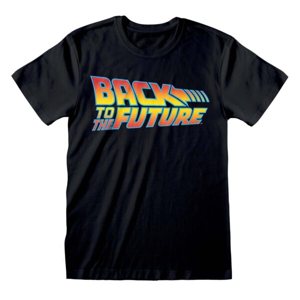BTF00030TSB Back To The Future Logo Black Unisex Tee
