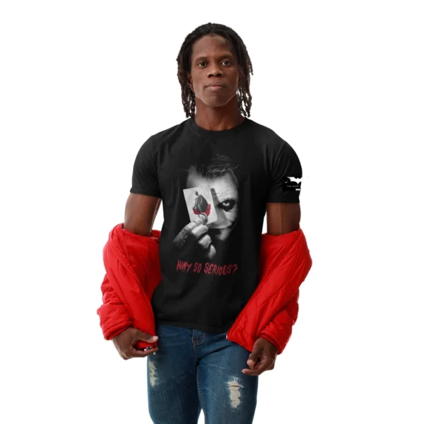 TDK02334TSB TheDarkKnight WhySoSerious UnisexBlackTee