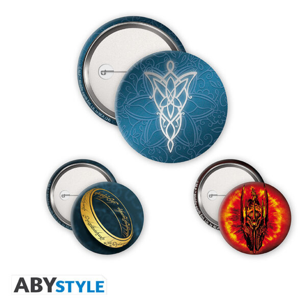 lord of the rings badge pack middle earth x4