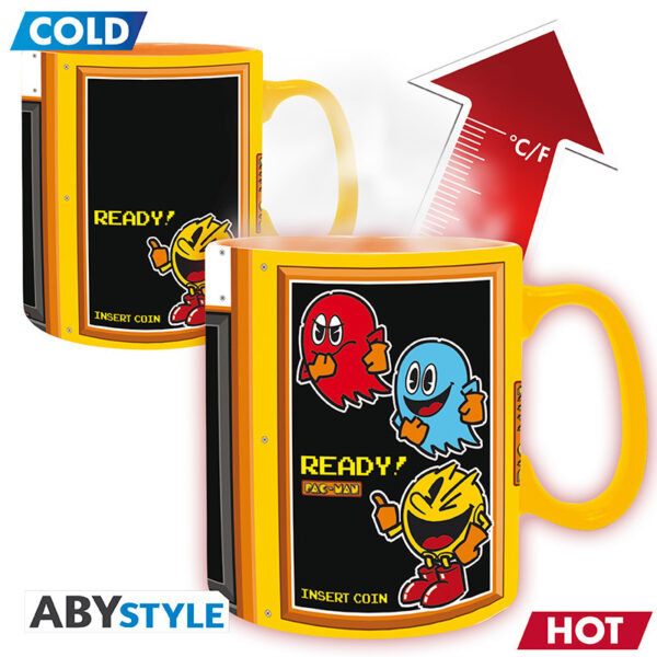 pac man mug heat change 460 ml arcade cardboard box x2