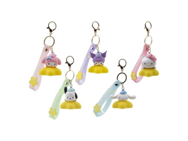 sanrio light up star series keychain with hand strap hello kitty and friends yume toys