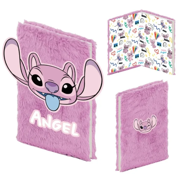 LILO STITCH ANGEL PLUSH COVER NOTEBOOK SR2402811 1