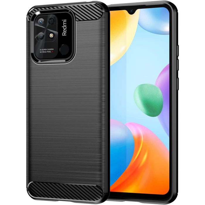 tpu carbon rugged armor case black xiaomi poco c40 1 1