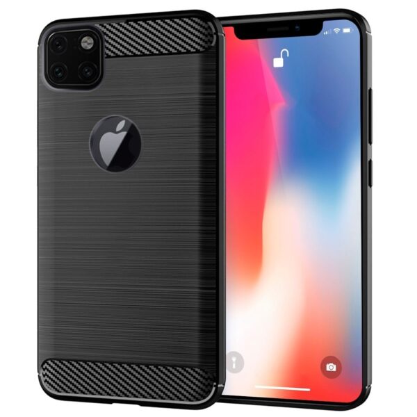 θήκη iphone 11 pro max brushed carbon silicone case black