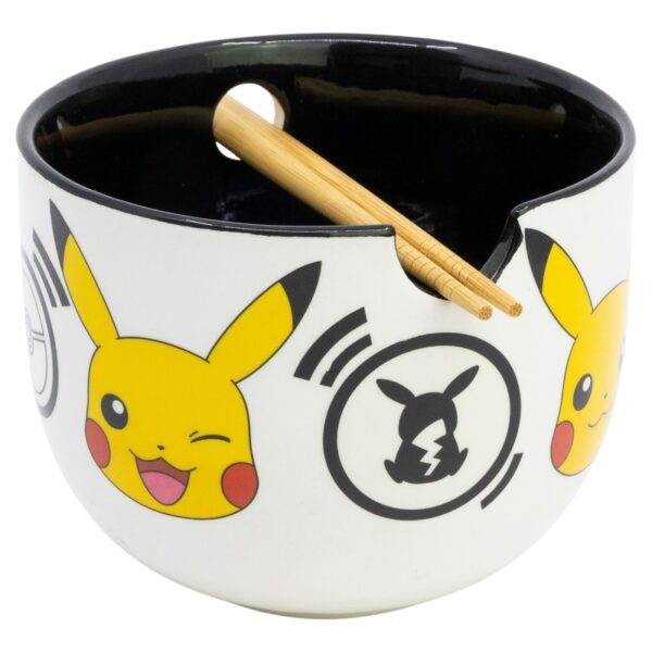 ceramic ramen bowl with chopsticks in gift box pokemon black logos (2)