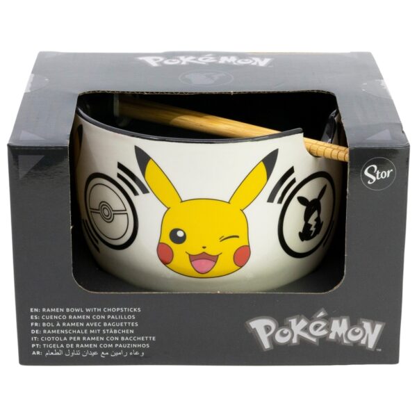 ceramic ramen bowl with chopsticks in gift box pokemon black logos (3)