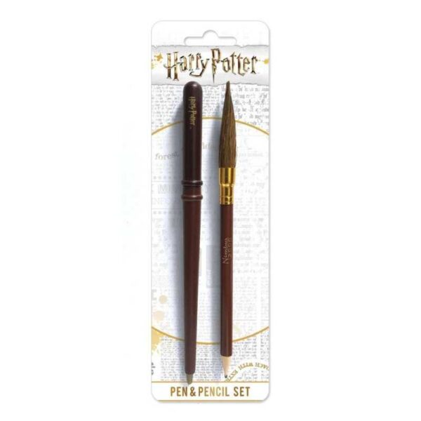 HARRY POTTER Stationery Set Wand Broom 1 pencil and 1 ballpoint pen