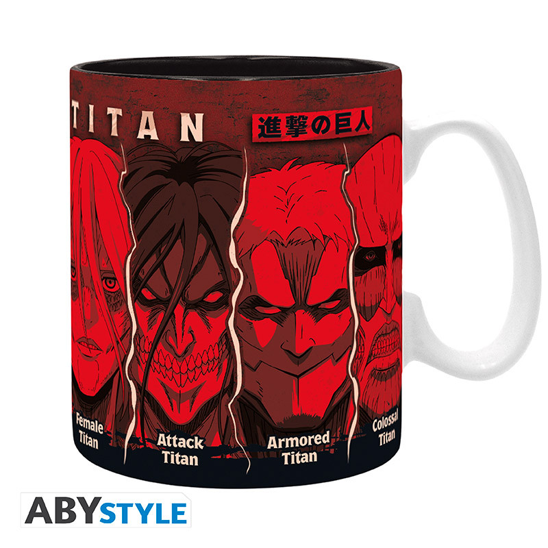 attack on titan mug 460 ml all titans subli box x2