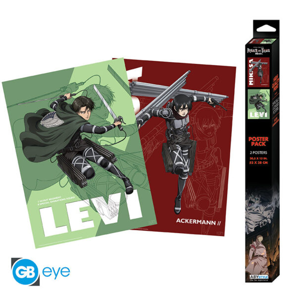 attack on titan set 2 posters chibi 52x38 set 1 x4