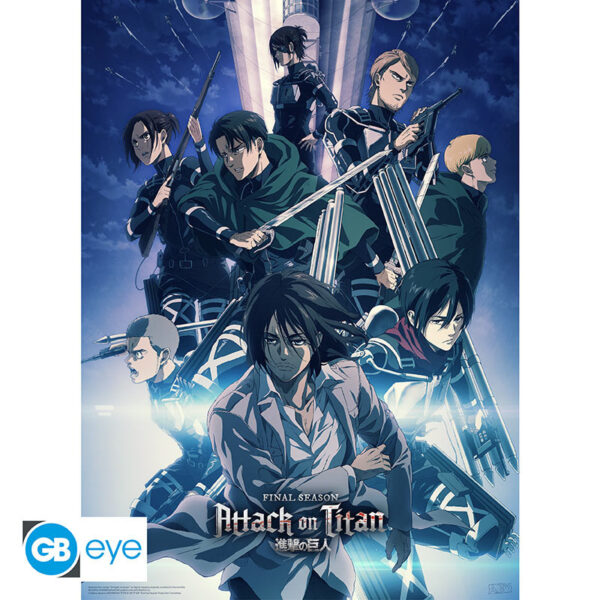attack on titan set 2 posters chibi 52x38 set 2 x4 (1)