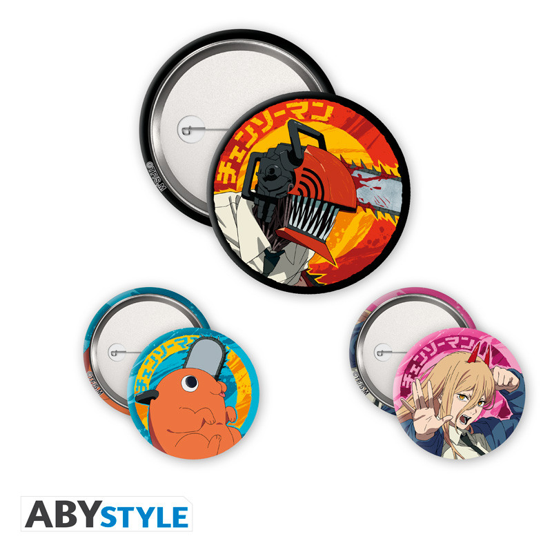 chainsaw man badge pack denji devil pochita x4