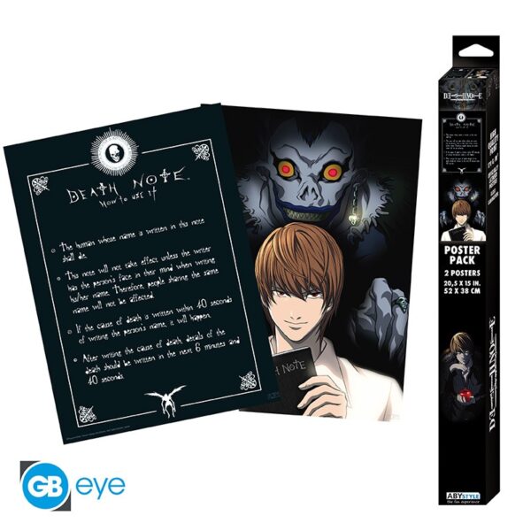 death note set 2 posters chibi 52x38 light death note x4
