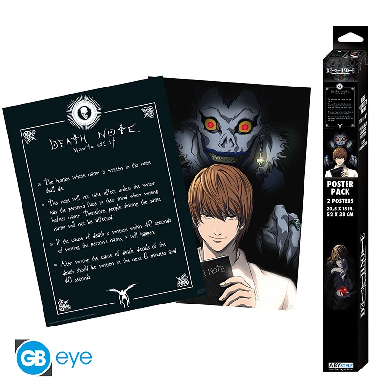 death note set 2 posters chibi 52x38 light death note x4