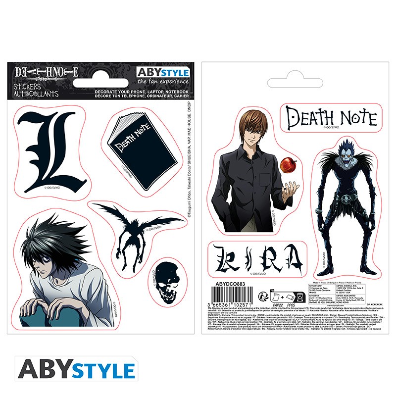 death note stickers 16x11cm 2 sheets death note icons x5