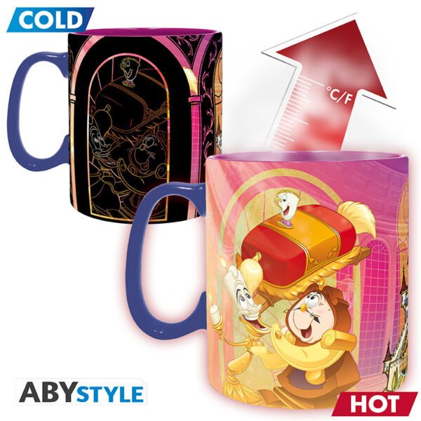 disney mug heat change 460 ml beauty the beast cardboard x2 (1)