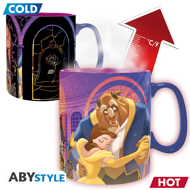 disney mug heat change 460 ml beauty the beast cardboard x2