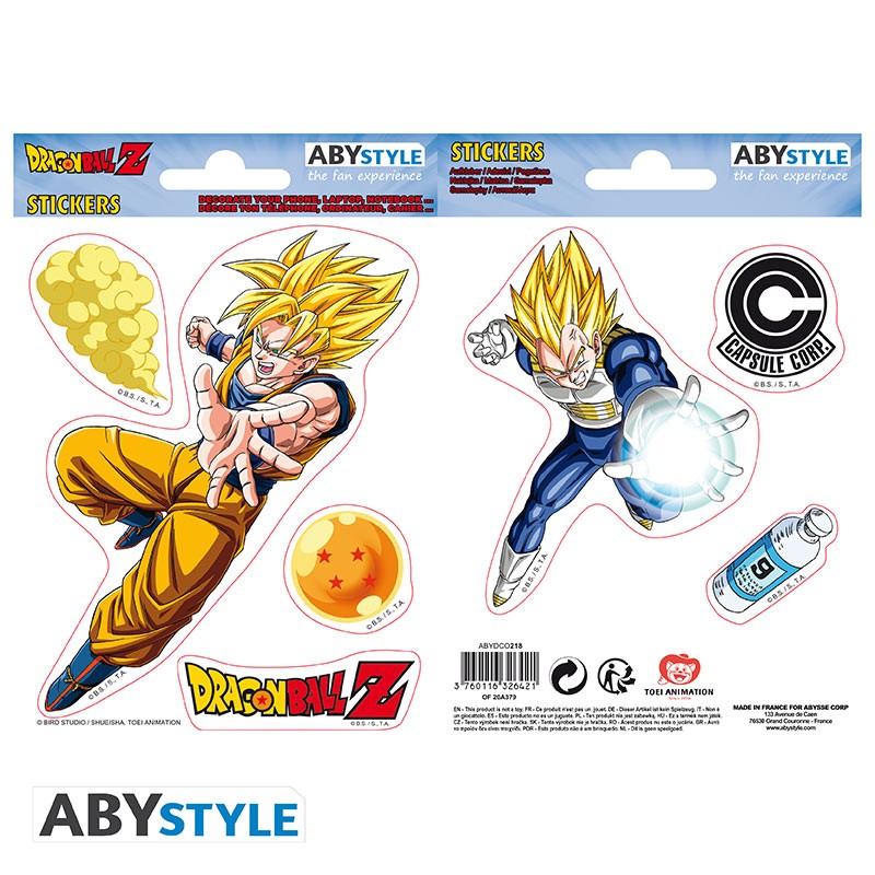 dragon ball stickers 16x11cm 2 sheets dbz goku vegeta x5