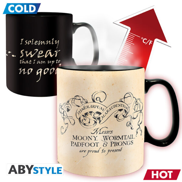 harry potter mug heat change 460 ml marauder cardboard x2