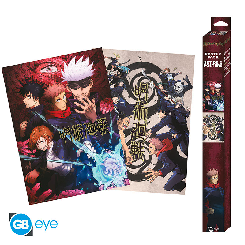 jujutsu kaisen set 2 posters chibi 52x38 group and schools x4