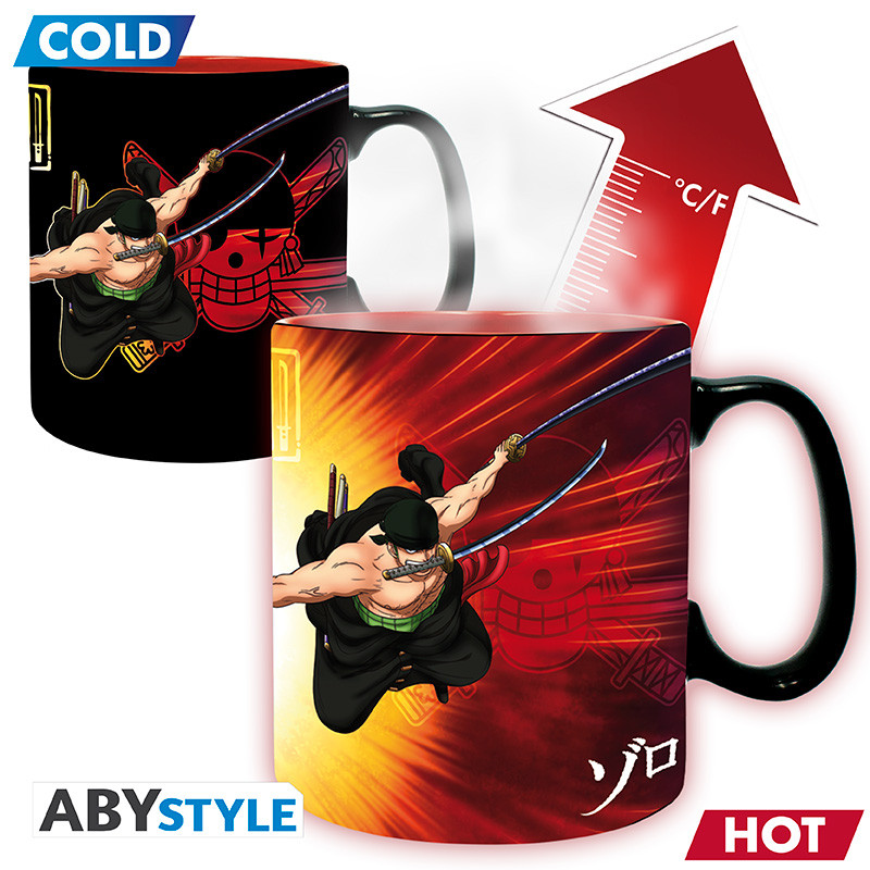 one piece mug heat change 460ml zoro sanji cardboardx2