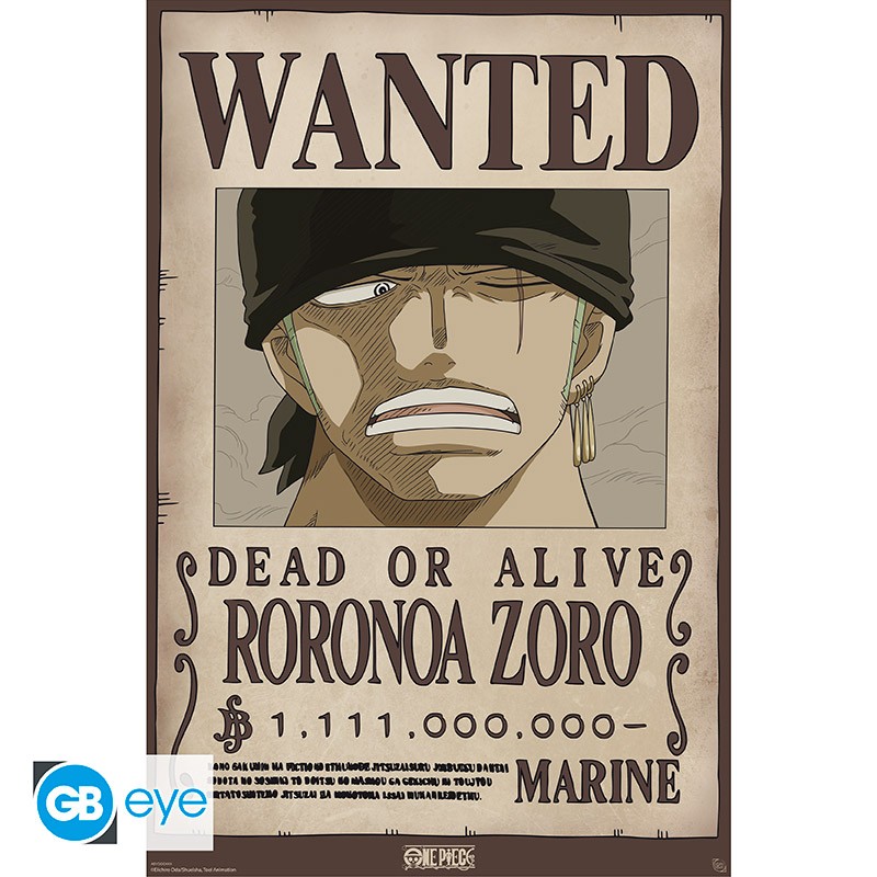 one piece poster maxi 915x61 wanted zoro wano