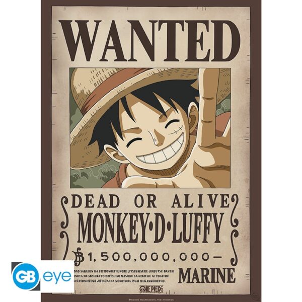 one piece set 2 posters chibi 52x38 wanted luffy ace x4 (1)
