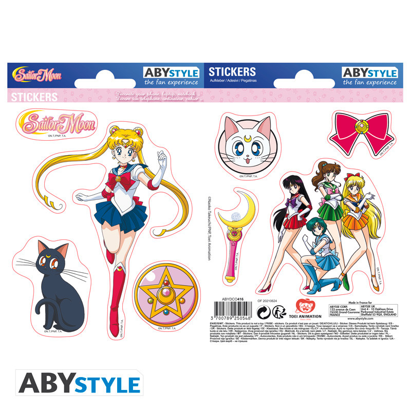 sailor moon stickers 16x11cm 2 sheets sailor moon x5