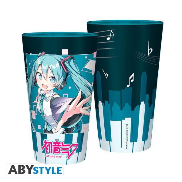 hatsune miku large glass 400ml musical city box x2 (2)